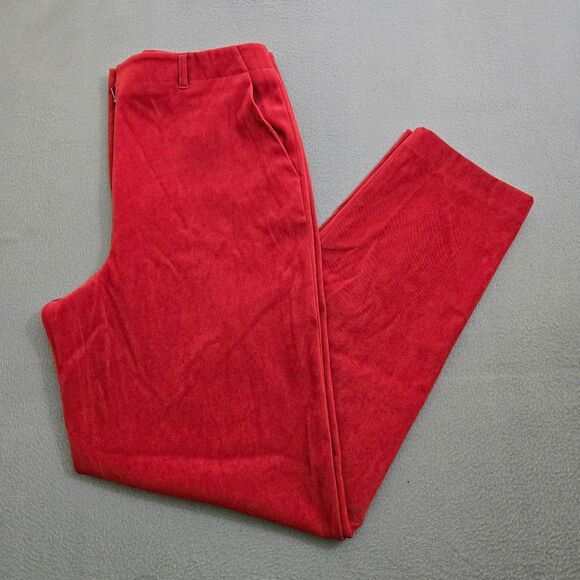 Talbots Women 10 Red Stretch Velveteen High Rise Straight Leg Trousers - Picture 1 of 11